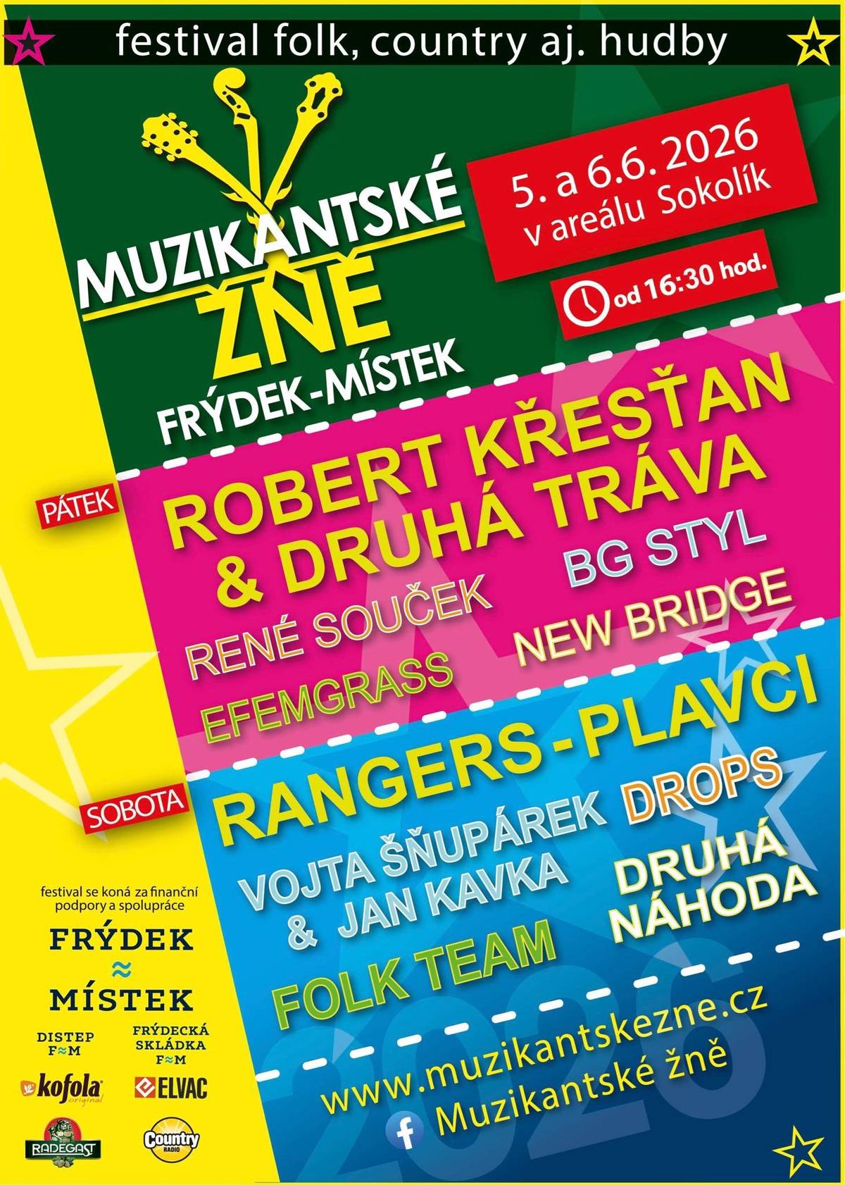 První červnový víkend bude ve Frýdku-Místku patřit hudbě, setkávání a pohodové festivalové atmosféře. V areálu Sokolík se v pátek 5. a sobotu 6. června uskuteční další ročník tradičního festivalu Muzikantské žně. ZAČÁTEK ČERVNA BUDE VE FRÝDKU-MÍSTKU PATŘIT FESTIVALU MUZIKANTSKÉ ŽNĚ | Frýdek-Místek