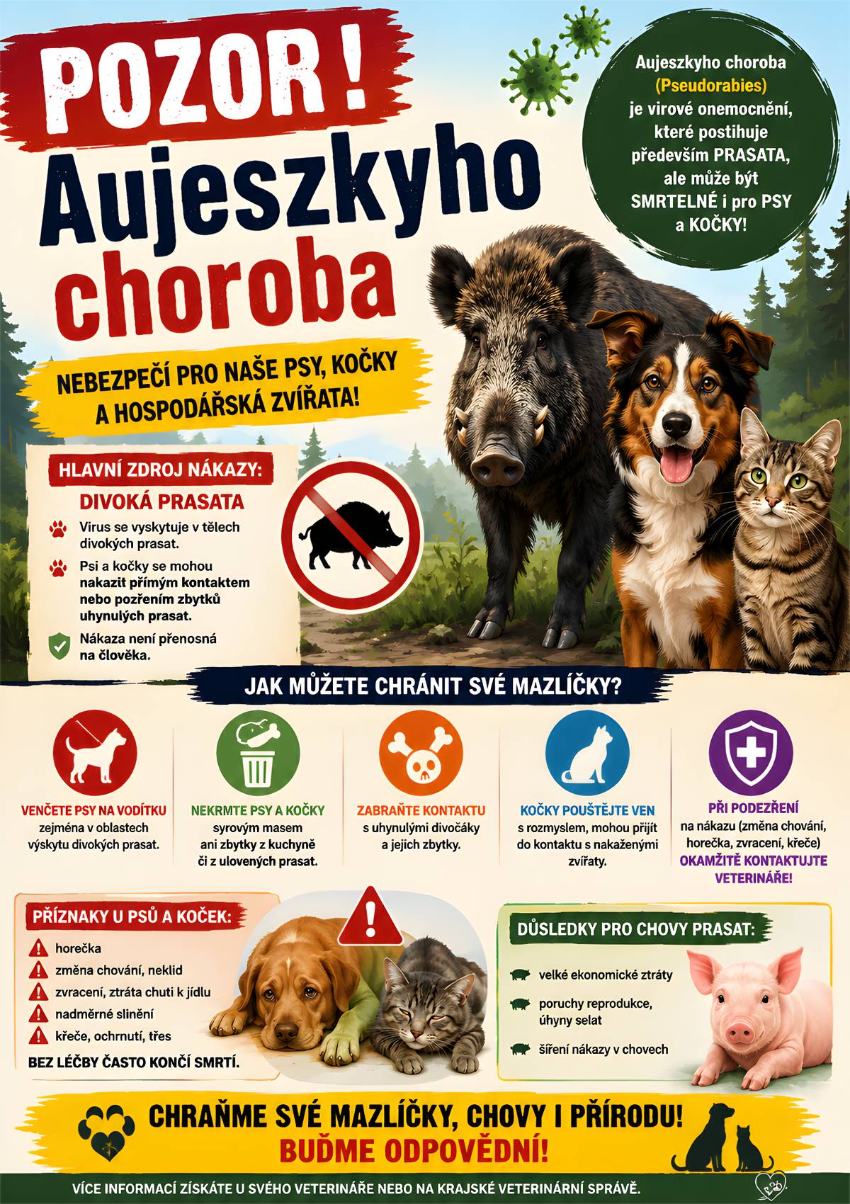 Aktuální mapa výskytu Aujeszkyho choroby https://www.svscr.cz/…at/