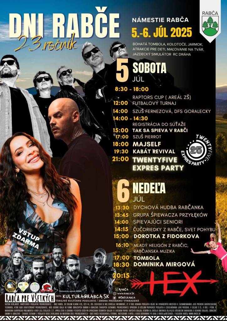 Čaká vás bohatý program. Viac info na priloženom plagáte.