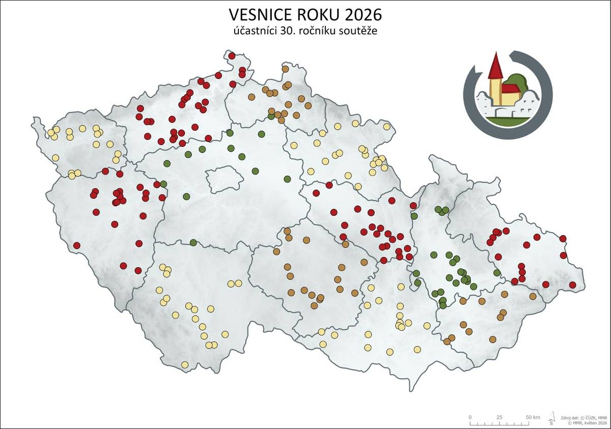 Vážení občané, s potěšením vás informujeme, že se také naše obec letos účastní celorepublikové soutěže Vesnice roku 2026. Krajského kola se letos v Olomouckém kraji účastní rekordních 24 obcí. Naši obec komise navštíví v pátek 05.06.2026 v čase 7:55 - 10:00 hodin. Budeme mít připraveno několik zastávek po obci, ukázku vánočního vystoupení našich dětí či hasičské techniky. V případě, že byste se chtěli zapojit, vaše nápady jsou vítány příští týden v pondělí na společném setkání zastupitelů s občany od 17 hodin V dole. Děkujeme vám za podporu a těšíme se na vyhlášení výsledků, které proběhne na konci června. Držte nám palce :)