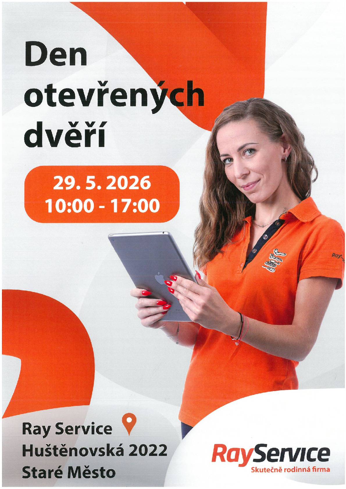 Pozvánka na den otevřených dveří ve firmě RayService ve Starém Městě, dne 29.5.2026 v době od 10:00 - 17:00 hodin.