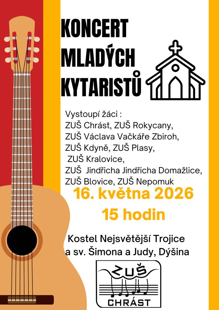 16. května 2026 od 15 hodin, Kostel Nejsvětější Trojice a sv. Šimona a Judy, Dýšina