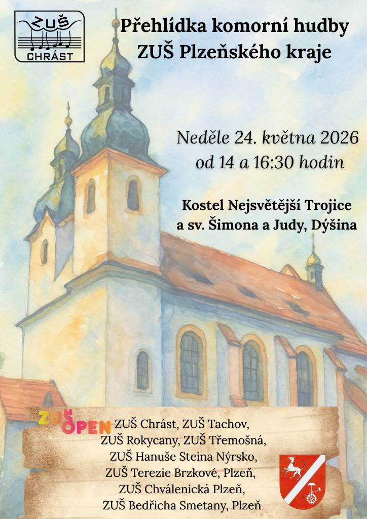 Neděle 24. května 2026 od 14 a 16:30 hodin, Kostel Nejsvětější Trojice a sv. Šimona a Judy, Dýšina