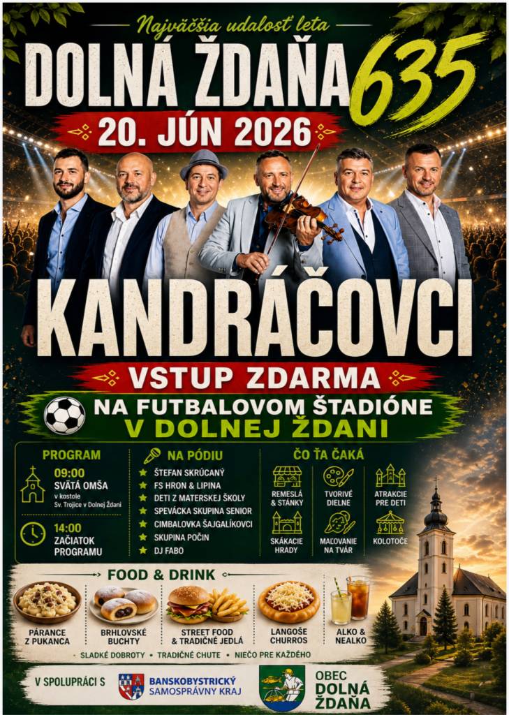 Najväčšia udalosť leta Dolná Ždaňa - 20. jún 2026.