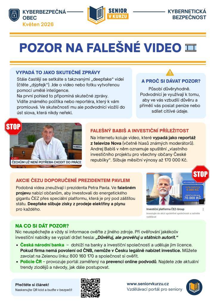 Senior v kurzu - Kybernetická bezpečnost 2026