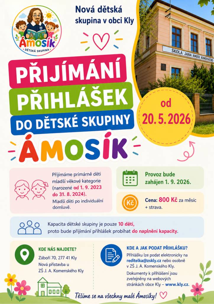 V obci Kly se připravuje otevření nové dětské skupiny Ámosík.