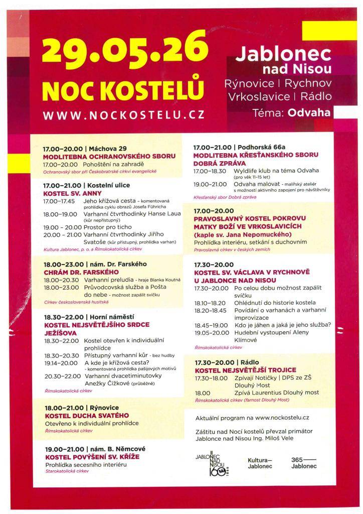 Zveme Vás dne 29. 5. 2026 na akci "Noc kostelů" .. viz příloha