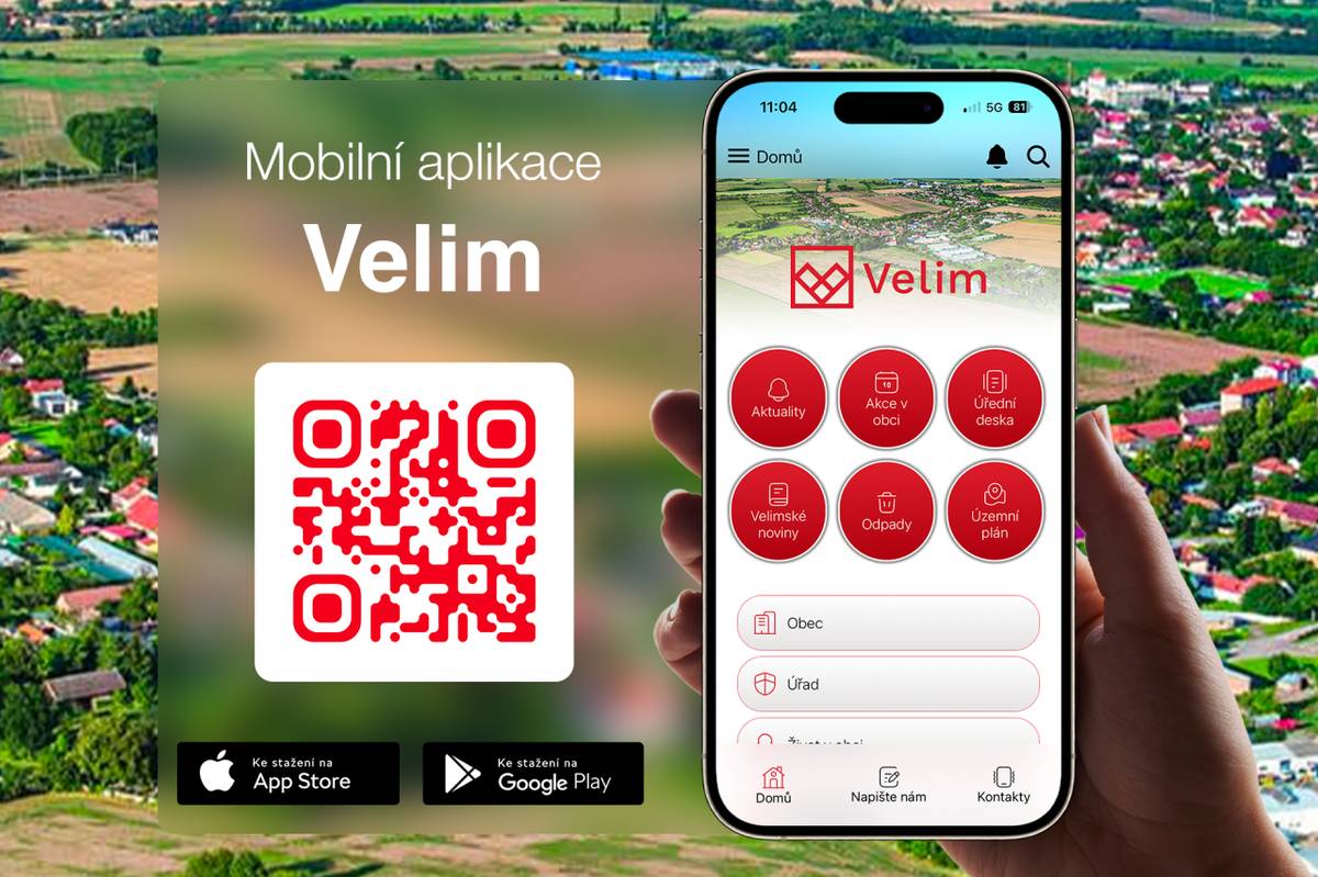 Obec Velim spustila mobilní aplikaci, která usnadní přístup k důležitým informacím. Aplikace zahrnuje aktuality, kalendář akcí, úřední desku a další užitečné informace, a je dostupná pro Android a iOS.