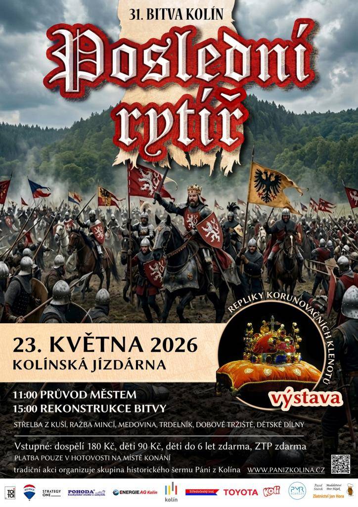 Dne 23. května 2026 se v areálu kolínské jízdárny uskuteční již 31. ročník rekonstrukce historických bitev.