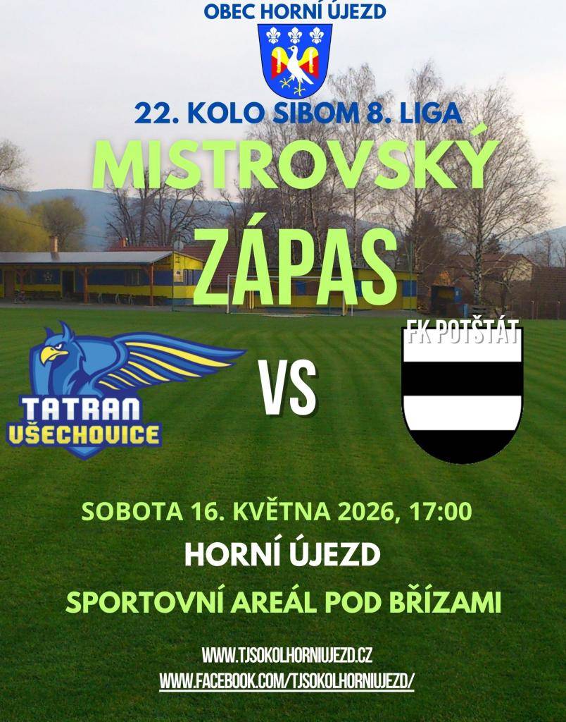 Tatran Všechovice B vs. FK Potštát  sobota 16. května 2026 v 17:00