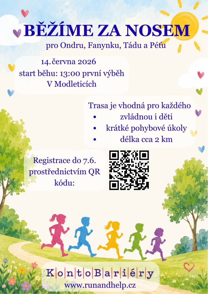 Tým nadšených pořadatelů charitativní sportovní akce ze ZŠ v Modleticích by Vás tímto rád pozval na charitativní sportovní akci RUN and HELP, která se uskuteční 14.06. cca od 13:00 hodin v Modleticích.(Čas akce bude upřesněn, dle počtu registrací) Více informací o akci níže.