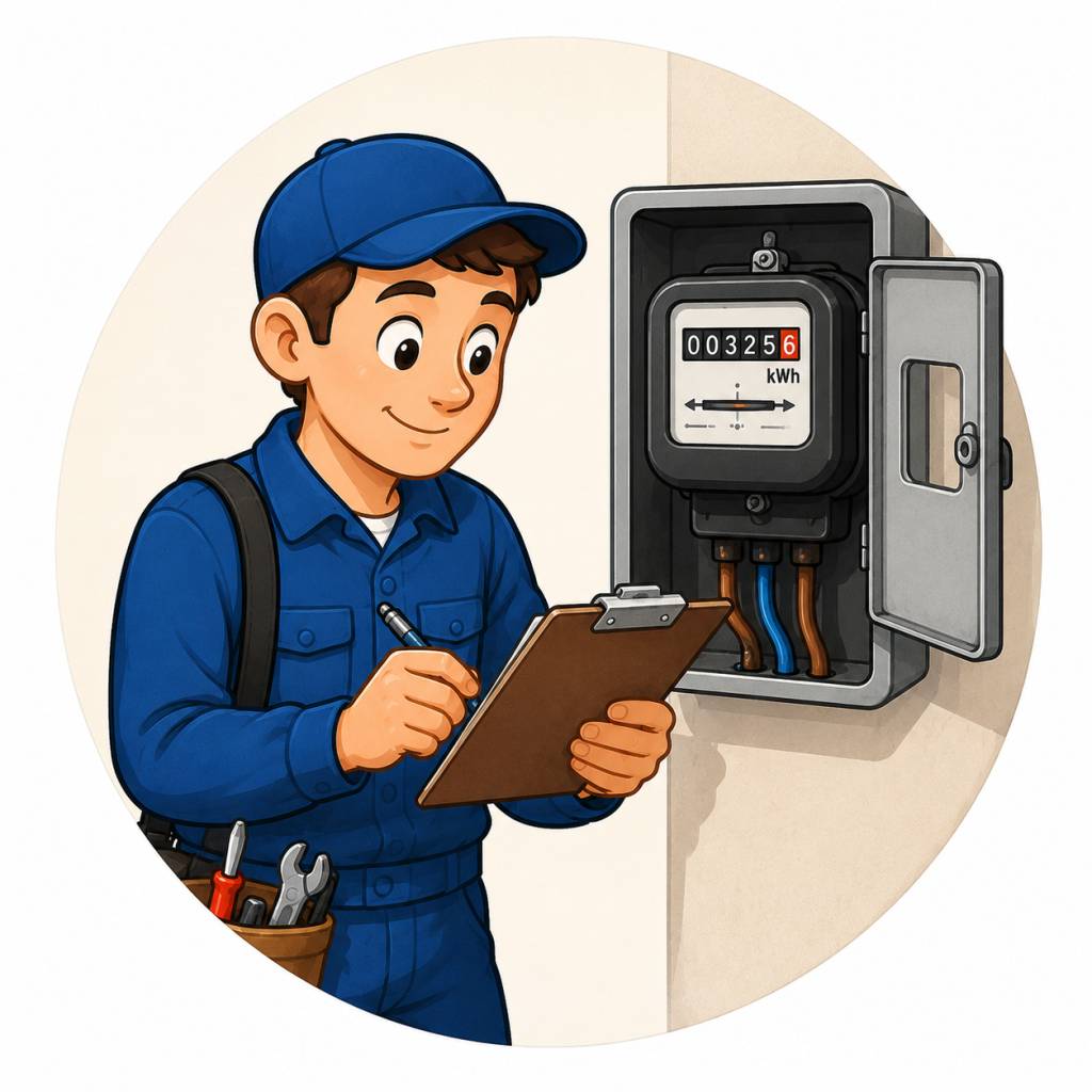 Villanyórák leolvasása - Odpočet stavu elektromerov