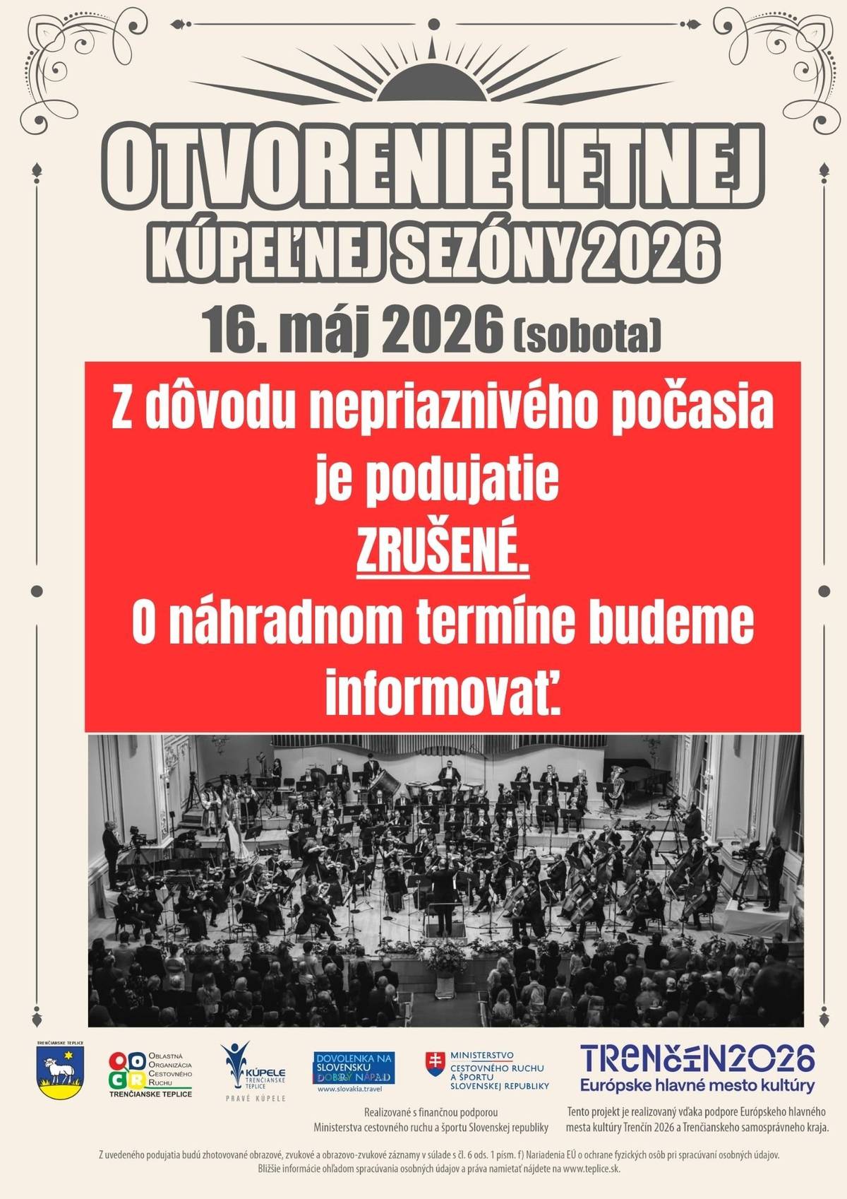 Z dôvodu nepriaznivého počasia je podujatie zrušené. O náhradnom termíne budeme informovať.