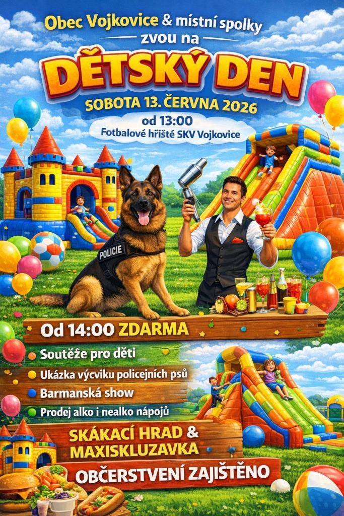 v sobotu 13.června od 13 hodin na hřišti ve Vojkovicích