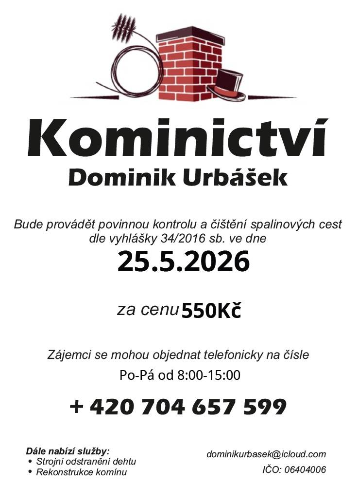Nabídka kominických služeb.