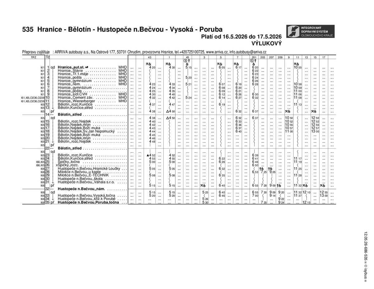 Bližší informace naleznete v příloze nebo v popisu změn ve vedení autobusové dopravy zde: https://www.idsok.cz/vyluky/uzavirka-silnice-ii-440-v-hranicich/.