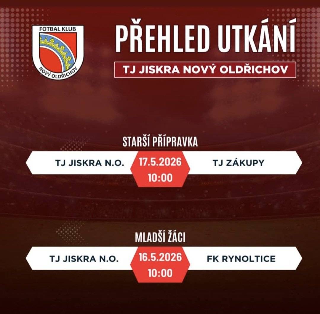 TJ Jiskra Nový Oldřichov srdečně zve všechny své fanoušky na víkendové utkání. ⚽