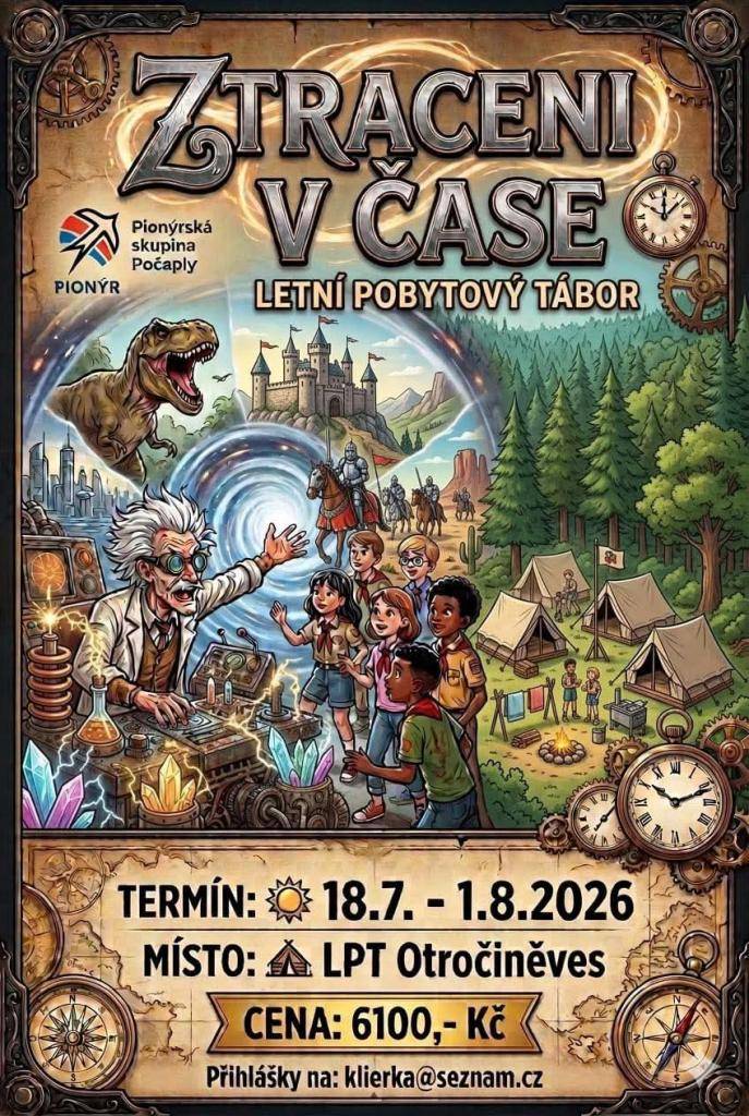 Letní pobytový tábor Otročiněves v termínu od 18.7. do 1. 8. 2026.
