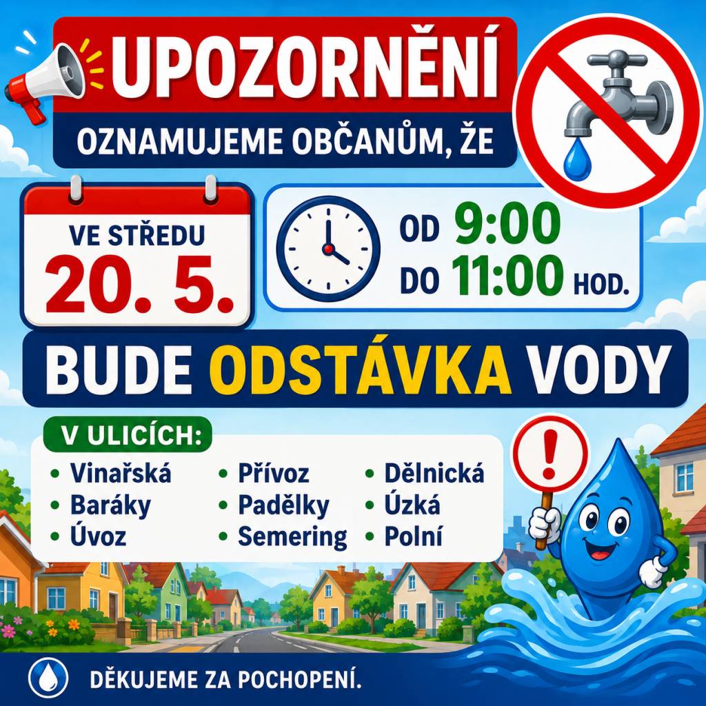 dne 20. 5. od 9:00 do 11:00 hod.