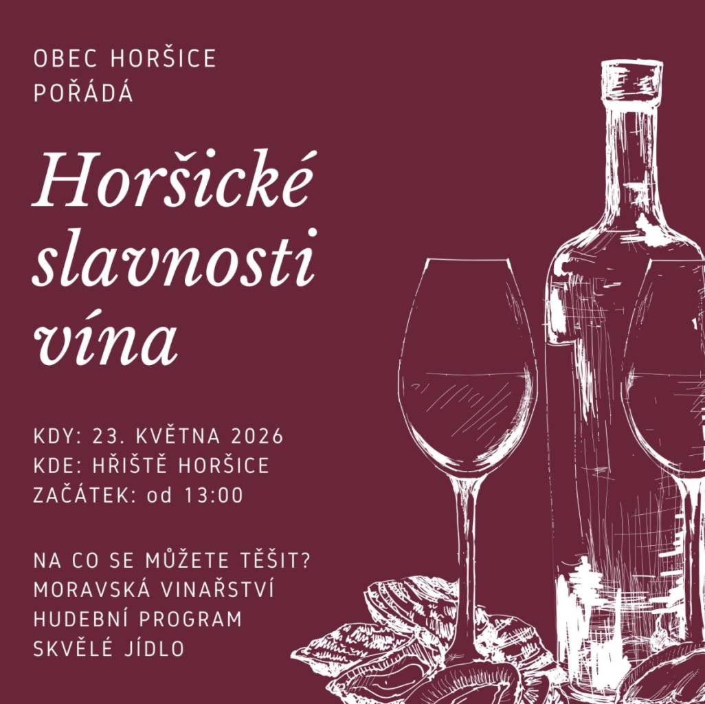 se uskuteční v sobotu 23. května 2026 na hřišti v Horšicích.