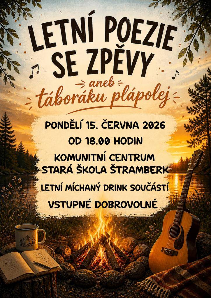 Letní míchaný drink součástí.  Vstupné dobrovolné.