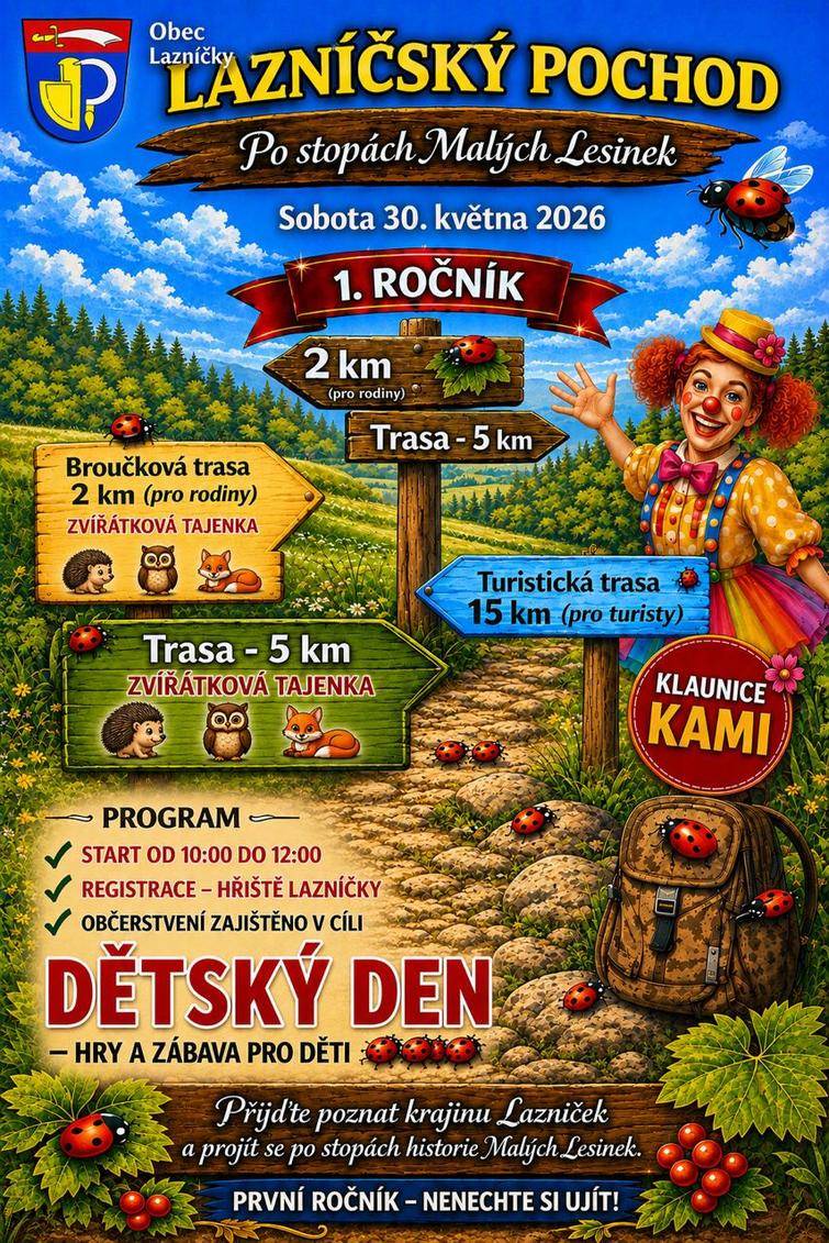 Přijďte si s námi užít den☀️ Dětský den  3️⃣0️⃣.5️⃣. s troškou zábavné turistiky pro malé i velké  Bohaté občerstvení, dětský program. Večerní posezení při muzice.  Místo registrace: Sportovní areál ⏰ Čas: od 10:00 hod. Stanoviště registrace nepřehlédnete, budeme se na vás těšit!