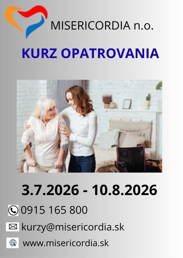 Kurz opatrovania 3.7.2026 - 10.8.2026