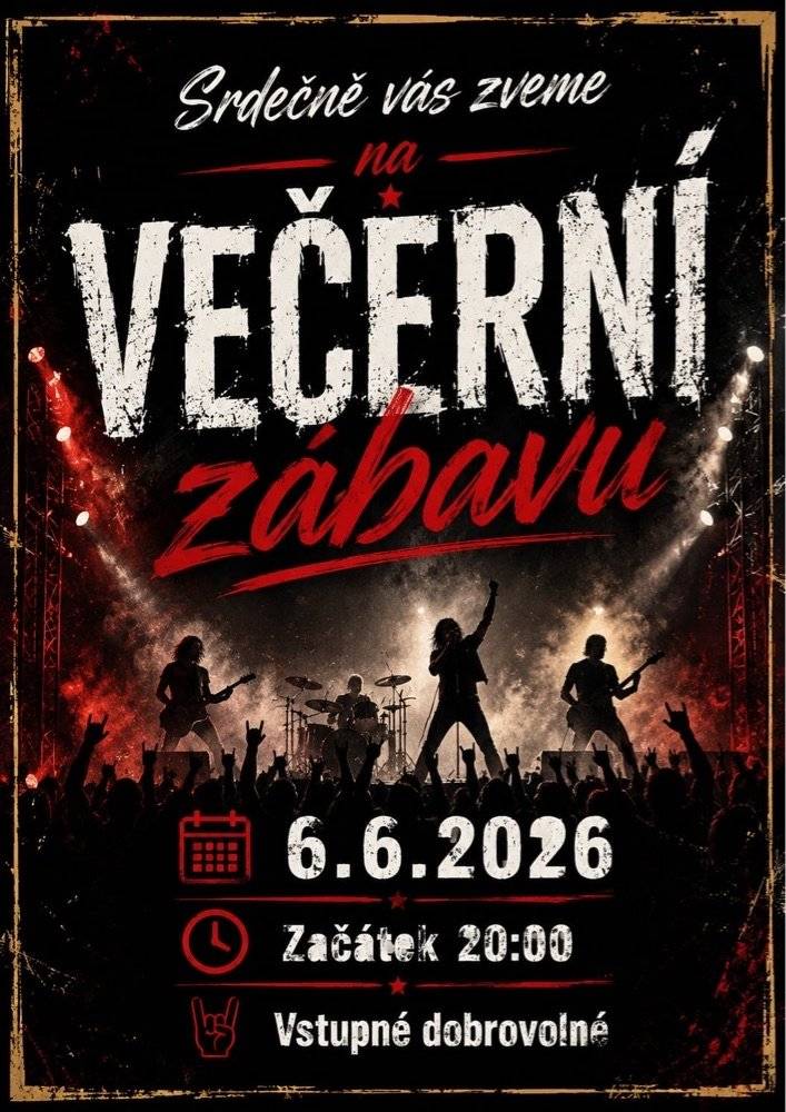 Pozvánka na zábavu ve Smilově dne 6.6.2026