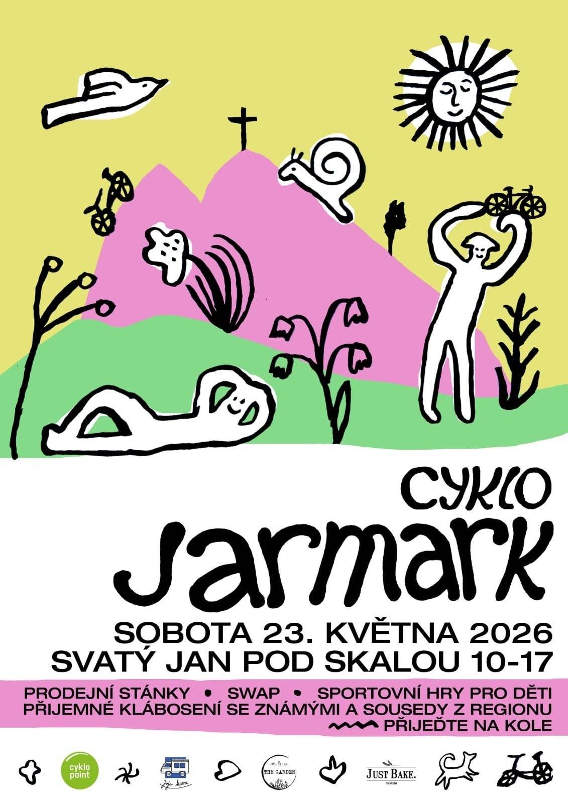 Vážení, srdečně vás zveme na akce ve Svatém Janu pod Skalou: sobota 23.5. od 10 h. - CykloJarmark se stánky v centru obce, swap, občerstvení, poradenství-servis, motivace,  NASEDNĚTE, PŘIJEĎTE !! pátek 29.5. od 18 h. - Noc kostelů, komentované porhlídky věže a zvonů až do 22 h.  sobota 30.5. od 10 h. - Den dětí v amfiteátru, opět v režii kluků a holek z Přírodní školy Františka Tichého, tentokrát i s divadelním představením  sobota 30.5. od 9 h. - Nohejbalový turnaj v Sedlci, opět s večerním táborákem a s kapleou Seschlost víkend 20.+21. 6. - Svatojánská pouť s bohatým programam: Sobota 20.6.:  14 – 17 h. Berounská šestka Vladimíra Mužíka pod lípou 17 – 18 h. Pavel Šmíd, Zapomenutá pohádka v parku 19 – 24 h.  ZEO Orchestra se skvělými zpěvačkami, občerstvením, ohněm v amfiteátru Neděle 21.6.: 9:30 - 10:30    Poutní mše svatá v kostele Sv. Jana Křtitele Teátr Wilsoon - Jakub a Filip Šmídovi, pouliční či zahradní žonglérská komedie, následně dílnička s dětmi a rodiči v parku 12 – 14 h   Sokolník František Adámek v parku 14 – 16 h   Třehusk pod lípou Kouzelník mezi lidmi – pozor na prsteny a hodinky !!! Po oba dny: - ručně roztáčený veselý kolotoč pana Klajna v parku - střelnice Bombardino pif-paf a skákací hrad v parku - stánky řemeslné i občerstvovací všude okolo - první pomoc od dobrovolných hasičů - vždy od 11 h komentovaná vycházka do místních kaplí od infocentrta - otevřený kostel s jeskyní, muzeum, infocentrum s výstavou fotografií