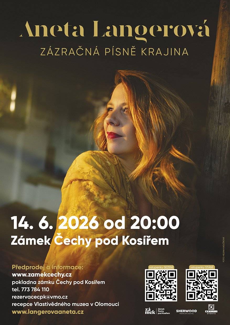 Přijďte si užít koncertní projekt Zázračná písně krajina. Spolu s kapelou a smyčcovým triem nabídne Aneta Langerová své písně v nových aranžích, které umocní jedinečná atmosféra letního večera v romantickém zámeckém parku. Bližší informace a vstupenky na sezení i stání zde.