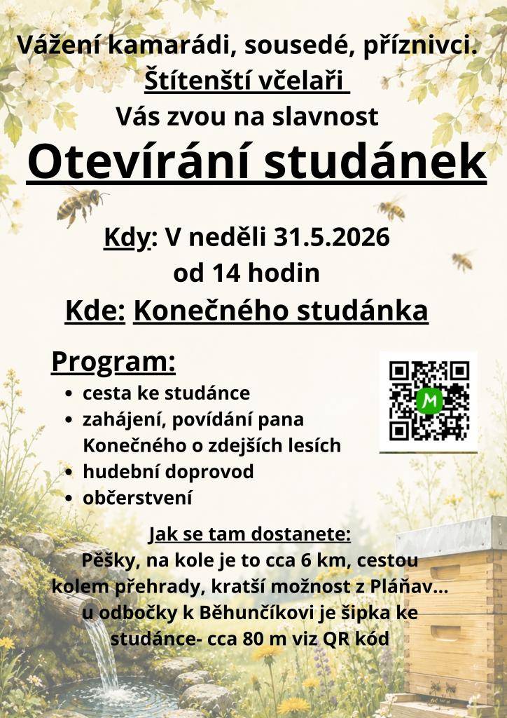 Neděle 31. května 2026 od 14 hodin u Konečného studánky.