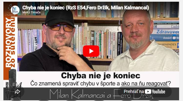 V najnovšej časti relácie Chyba nie je koniec sa rozprávali Fero Držík a Milan Kalmancai o tom, že zlyhania, pády či nesprávne rozhodnutia nemusia znamenať koniec cesty. Práve naopak – často sú začiatkom niečoho nového, silnejšieho a úprimnejšieho. Čaká vás otvorený rozhovor plný skúseností, životných lekcií aj momentov, v ktorých sa možno nájdete aj vy. https://mskstlmace.sk/chyba-nie-je-koniec-rzs-e54-fero-drzik-milan-kalmancai/ Fero Držík Držík Milan Kalmancai Juraj Hruška