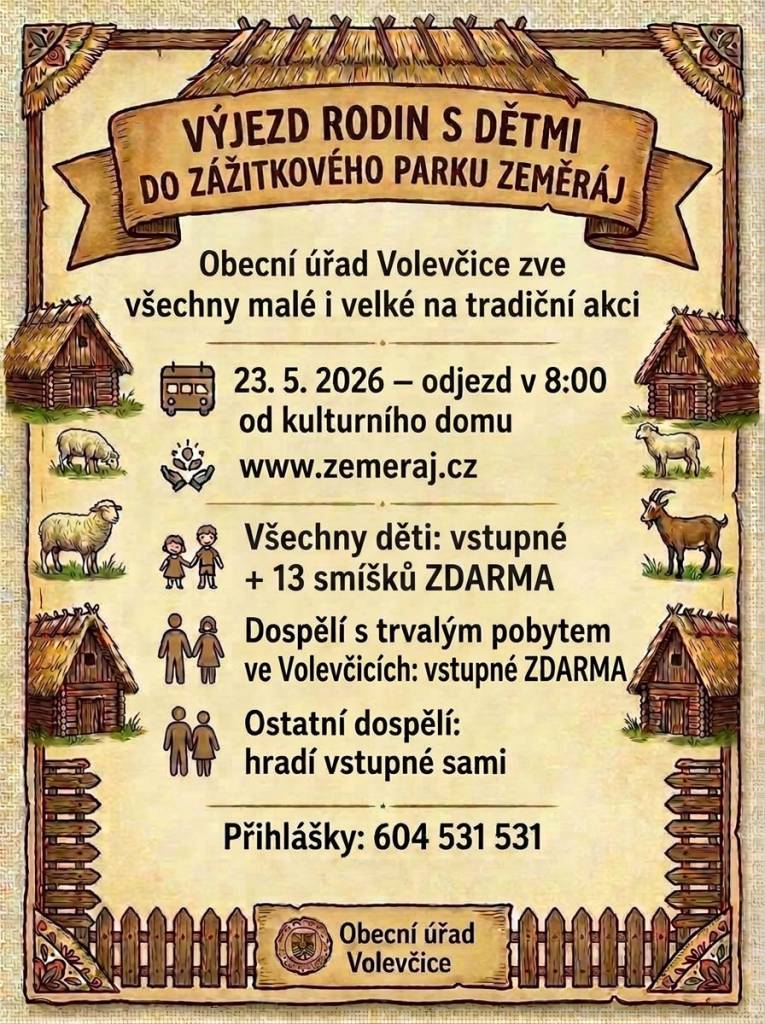 23. května 2026 - odjezd v 8.00 hod. od kulturního domu