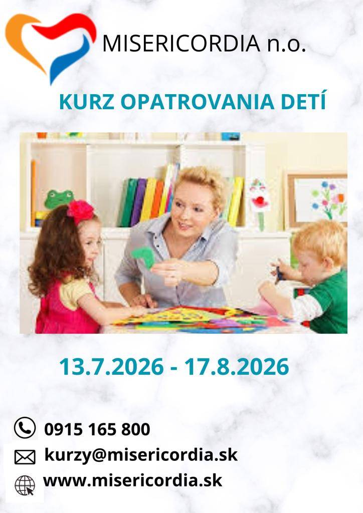 Kurz opatrovania detí   13.7.2026 - 17.8.2026