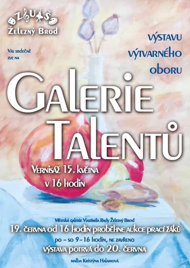 do 20. 6. výstava GALERIE TALENTŮ v Městské galerii Vlastimila Rady 18. - 22. 5. TÝDEN OTEVŘENÝCH DVEŘÍ v SVČ Mozaika 21. 5. MEZINÁRODNÍ DEN ČAJE v Městské knihovně 22. 5. od 16 hodin Výroční schůze RC Andilek 22. 5.  od 16 hodin 100 LET BUDOVY SKLÁŘSKÉ ŠKOLY v Železném Brodě - PŘEDNÁŠKA v aule SUPŠS 23. 5. 1. ročník pochodu TĚPEŘSKÝ PUCHÝŘ - start sokolovna Těpeře 23. 5. HORNÍM POJIZEŘÍM A ŽELEZNOBRODSKEM - 18. ročník soutěže historických strojů - start v 10 hodin na hasičském cvičišti 23. 5. od 14 hodin DĚTSKÝ DEN v Jirkově 23. 5. od 20 hodin DUO P&P - koncert v Rest.Art centru 24. 5. od 9 hodin MOZAIKOVÁ CESTA - start od SVČ Mozaika