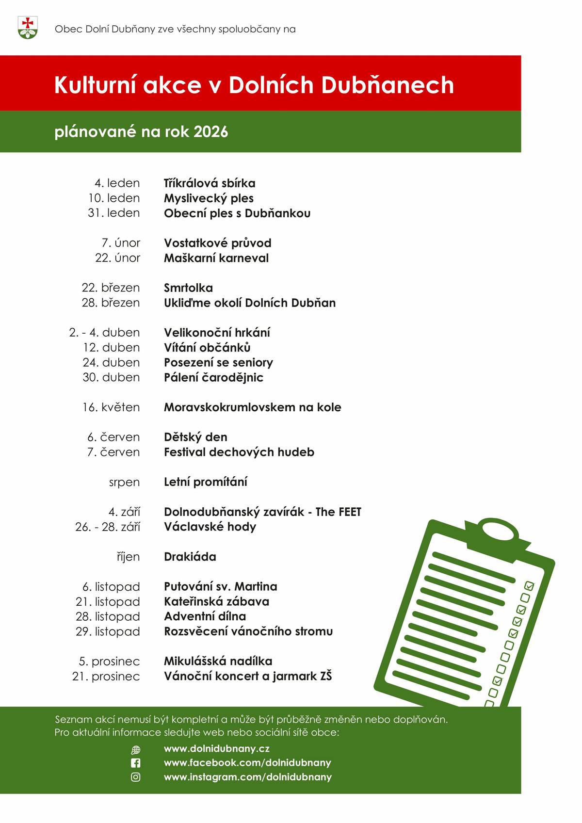 Seznam kulturních akcí, na které se v letošním roce můžete těšit!