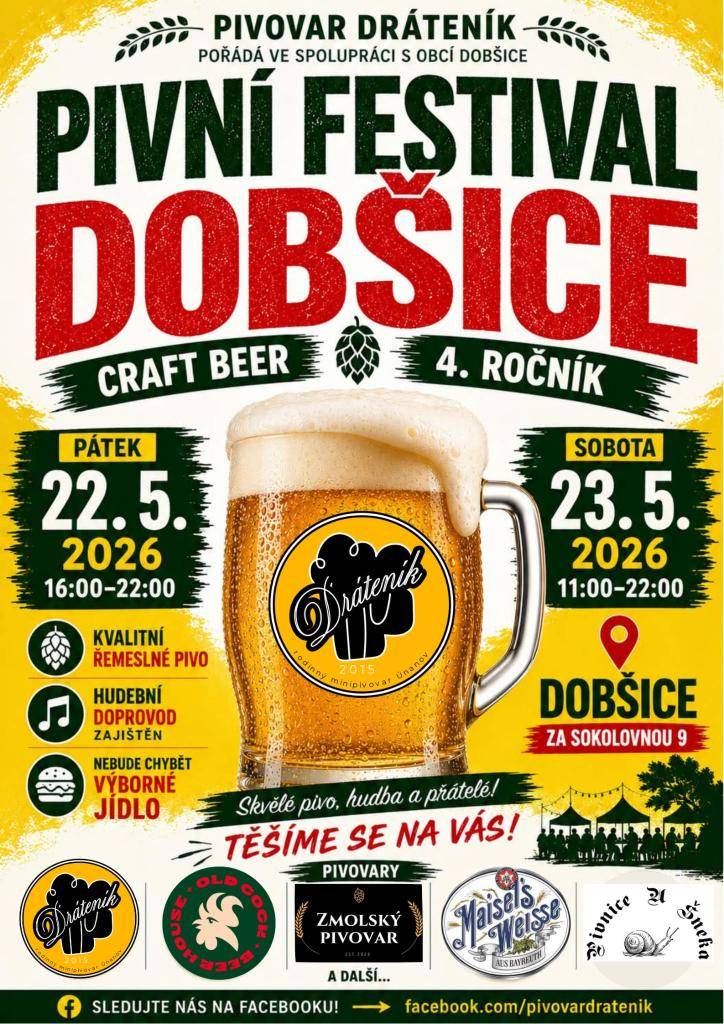 PUB Dráteník společně s obcí Dobšice pořádají ochutnávku pivního moku.