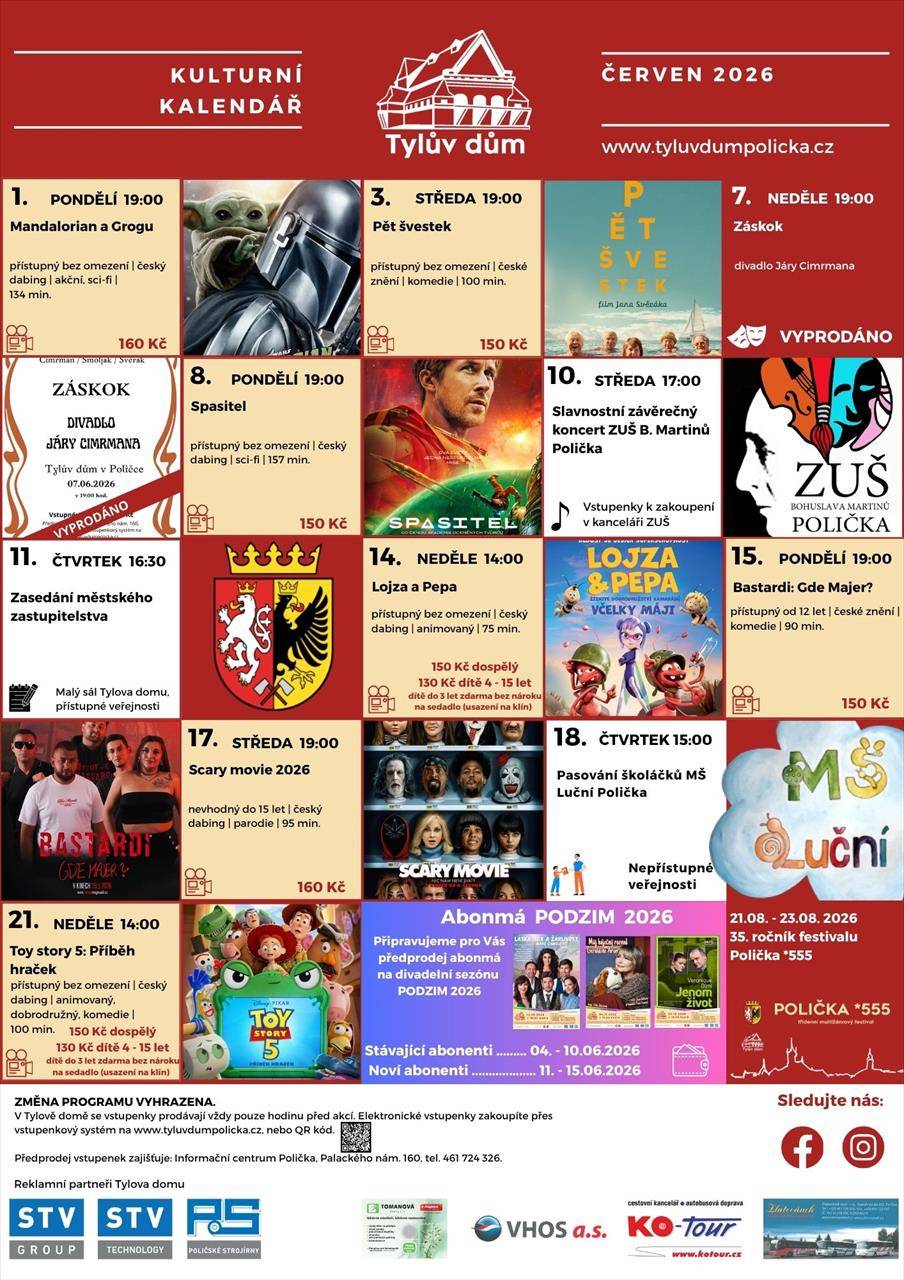 Zveme vás do Tylova domu v červnu - program naleznete zde    (Kultura / Tylův dům)