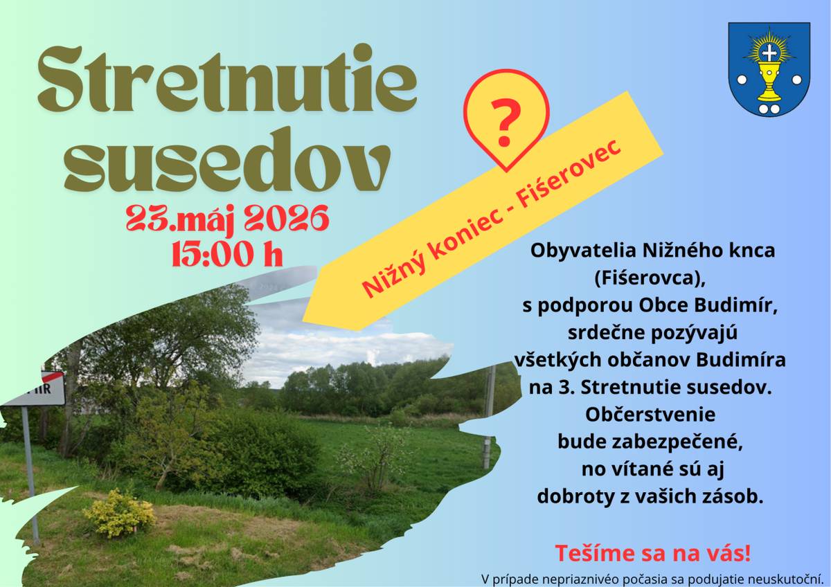 23.máj 2026 o 15:00 hod..  miesto: Nižný koniec ("Fišerovec")