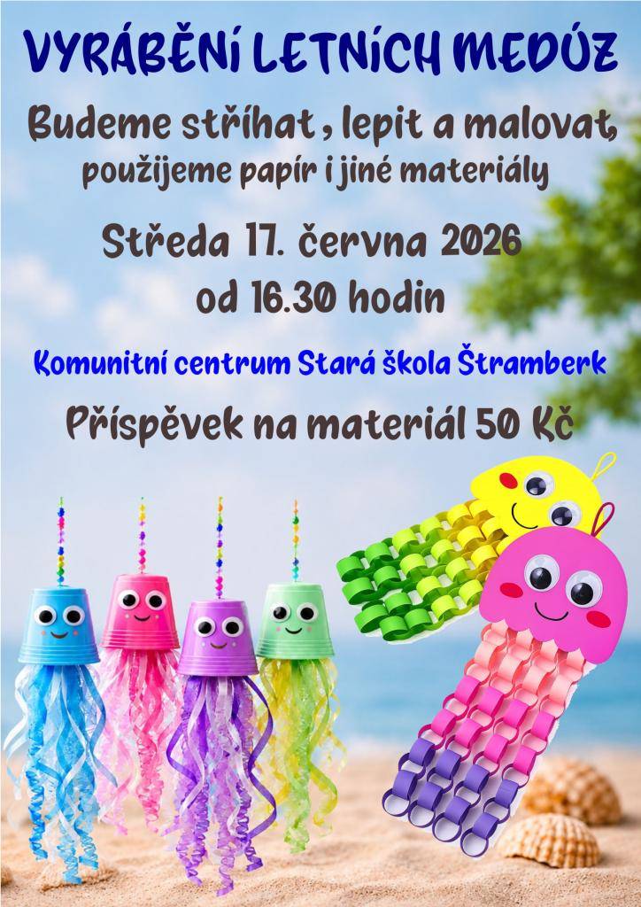 Budeme stříhat, lepit a malovat, použijeme papír i jiné materiály.  Příspěvek na materiál 50 Kč.