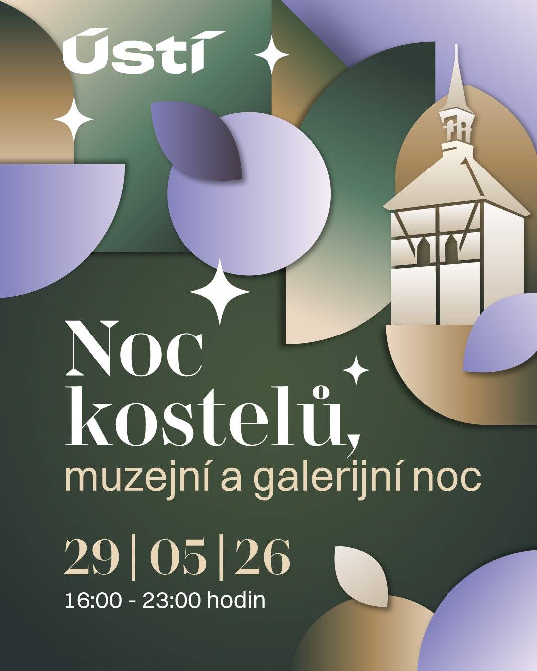 Statutární město Ústí nad Labem zve nejen Ústečany na tradiční celorepublikovou akci Noc kostelů, muzejní a galerijní noc. V pátek 29. 5. 2026 se otevřou brány mnoha kostelů, muzeí a galerií v Ústí nad Labem a blízkém okolí.  Do akce se v letošním roce zapojí 18 objektů, které si pro návštěvníky připravily zajímavé doprovodné programy. Navštívit bude možné třeba kostel svatého Mikuláše ve Všebořicích, kapli rodiny Botschen v Libouchci, Galerii Emila Filly nebo hrobku rodiny Chotků.  Pozornosti by neměl ujít ani Zahajovací koncert, který se uskuteční od 17:00 v kostele Nanebevzetí Panny Marie v Církvicích. Posluchačům se představí Michal Müller, přední světový hráč na citeru. Vstup do objektů je volný nebo dobrovolný (pokud není uvedeno jinak). Kompletní program i leták ke stažení naleznete zde.