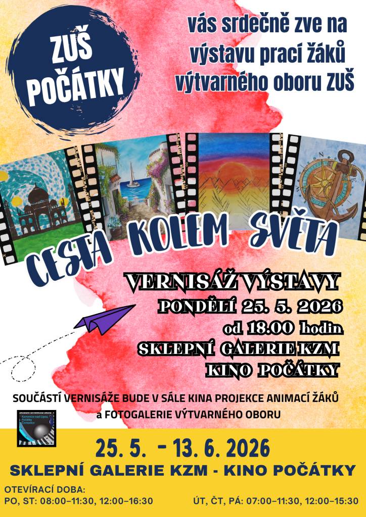 ZUŠ Počátky zve na výstavu výtvarného oboru "Cesta kolem světa"