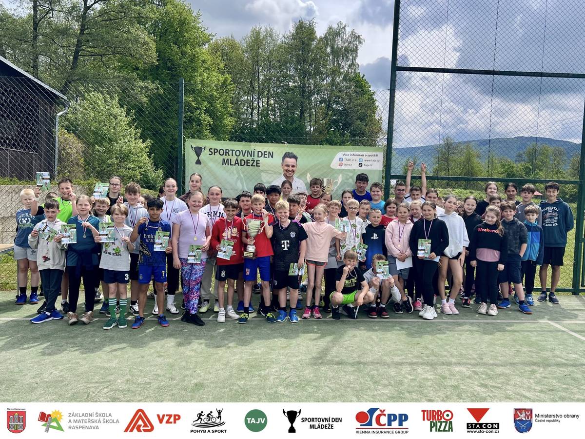 Raspenava hostila v pátek 15. května 2026 šestý ročník významné městské školní sportovní akce TAJV Open v Raspenavě z celostátní soutěže Sportovní den mládeže pro místní děti a žáky školy. Účastníci turnaje se v Raspenavě utkali v soutěžním trojboji, který byl složen z fotbalu, florbalu a házené. Celkem se na začátku sportovní akce sešlo 8 soutěžních týmů, které mezi sebou změřily síly o nejúspěšnější družstvo turnaje. Celkové vítězství si na turnaji v Raspenavě odnesl tým „Sparťani“, složený z členů David Veselý, Lubomír Havel, Nguyen Minh Khang, Teodor Trecha, Anna Dvořáková, Anna Horká a Stella Ječná. Stříbrné umístění vybojoval tým „Vítězové“ a bronzovou příčku obsadil tým „Špíňáci“. Úspěšní finalisté turnaje byli odměněni zlatými medailemi a upomínkovými diplomy. Hráči z Raspenavy, kteří se umístili na předních pozicích, obdrželi nominaci k účasti na Národním finále v Praze, které se bude konat 27. listopadu 2026. Na závěrečném grandslamu budou postupující finalisté reprezentovat zejména základní školu a Raspenavu. TAJV Open v Raspenavě se konal za finanční podpory města Raspenava a partnerů soutěže. Mgr. Jan Váňa www.tajv.cz