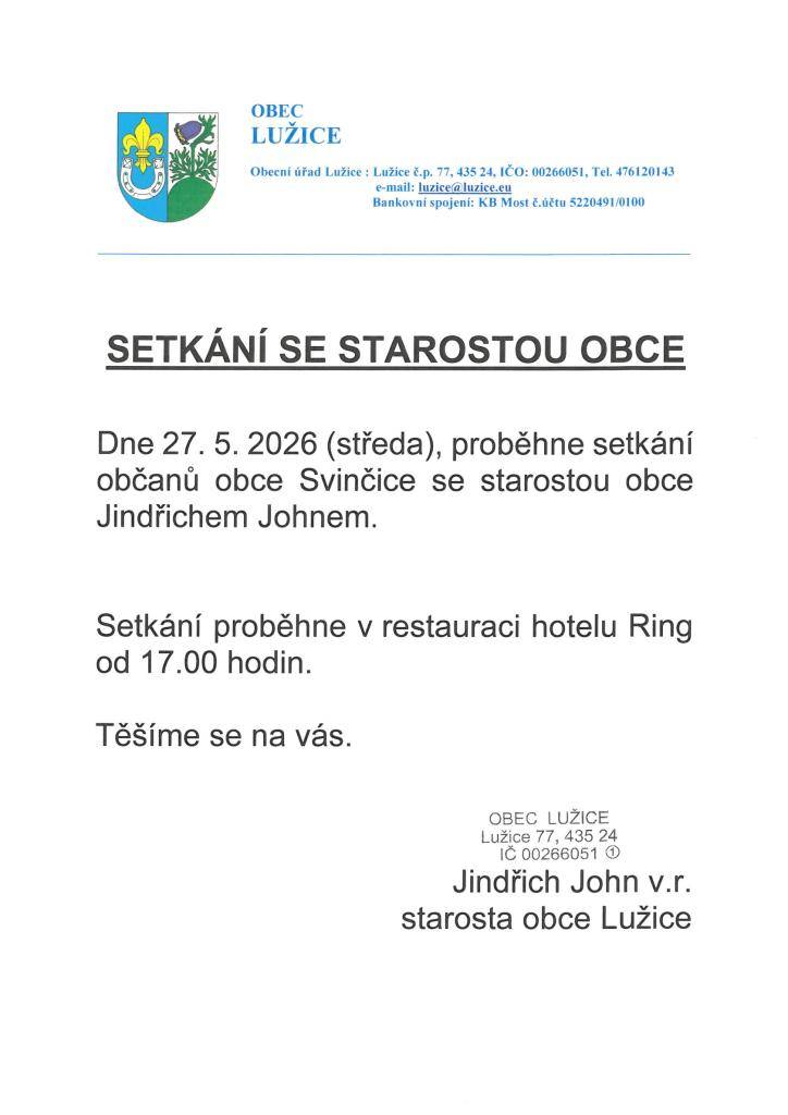 27. 5. 2026 od 17.00 hodi