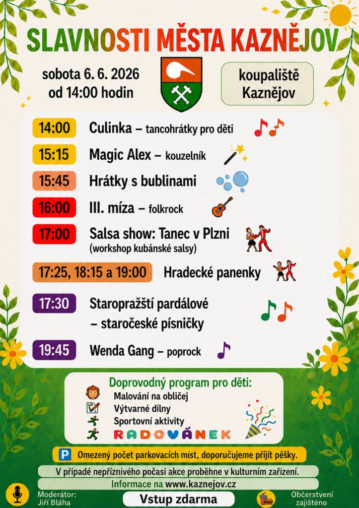 6. června 2026 od 14:00 na koupališti v Kaznějově