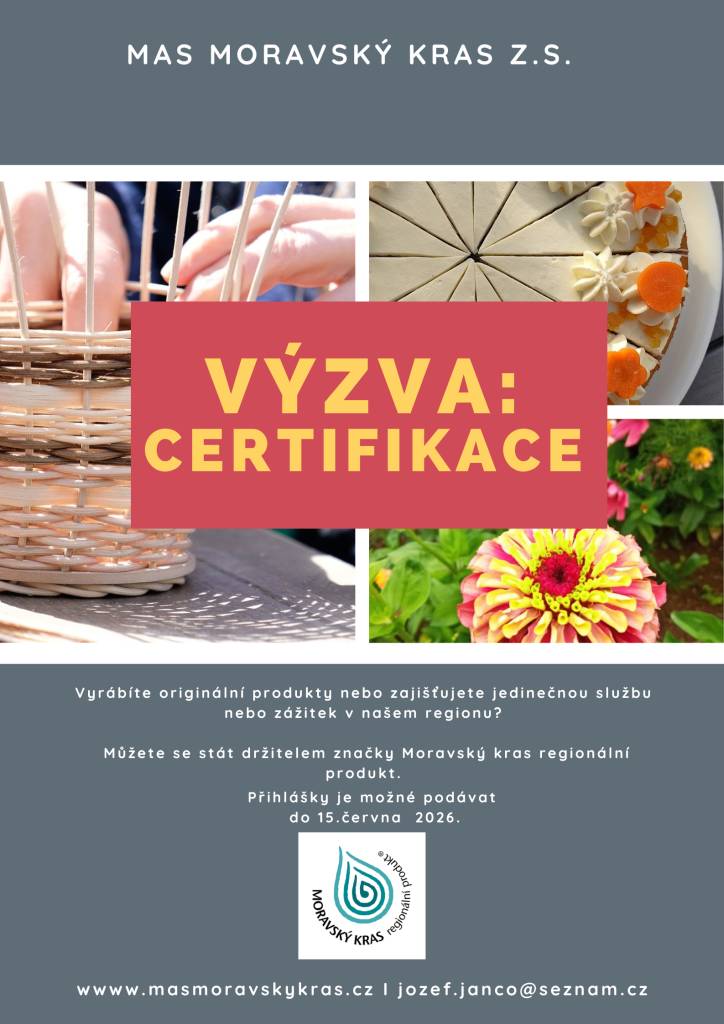 Výzva k podávání žádostí o značku MORAVSKÝ KRAS regionální produkt