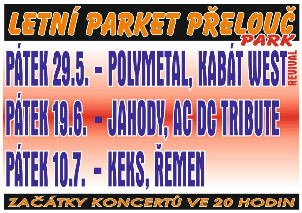 PARK, začátky koncertů ve 20.00 hod.