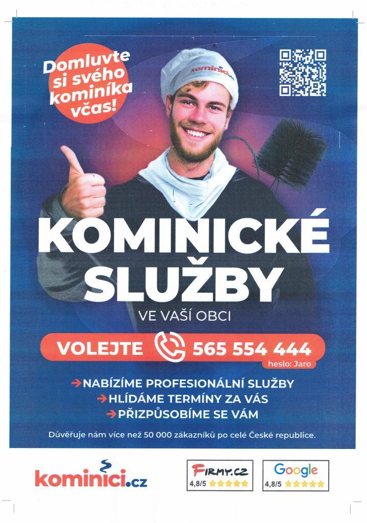 Kominické služby tel.č. 565 554 444
