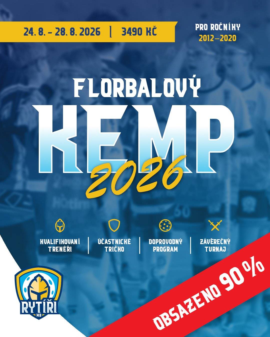 První ročník našeho oblíbeného florbalového kempu se blíží a volná místa rychle mizí! 🔥 Čeká nás týden plný florbalu, zábavy a nezapomenutelných zážitků. Kemp je ideální příležitostí, jak aktivně zakončit prázdniny a zároveň se připravit na novou sezónu. 👉 Kemp je vhodný jak pro začátečníky, tak pro pokročilé hráče a hráčky. 👉 Aktuálně je obsazeno již 90 % kapacity kempu. 👉 Pokud máte o účast zájem, doporučujeme s přihláškou neotálet. 📲 Veškeré informace najdete zde: https://www.rytirimb.cz/article/8 #rytirimb #florbal #bojujsrdcem