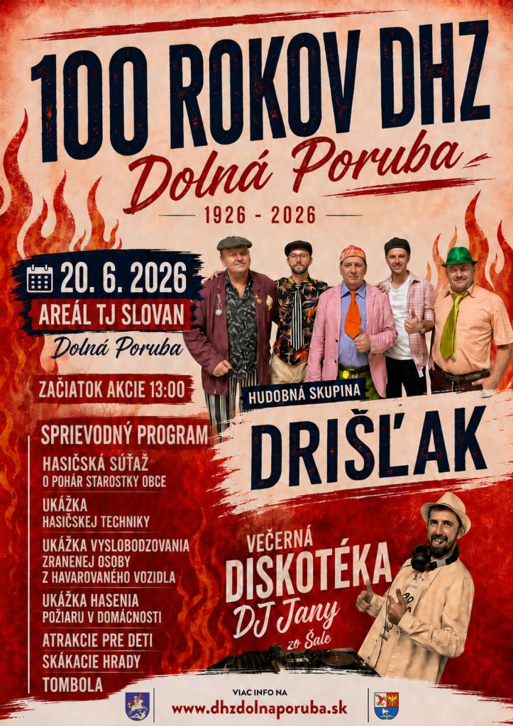 Obec Dolná Poruba Vás pozýva na oslavy výročia DHZ Dolná Poruba.